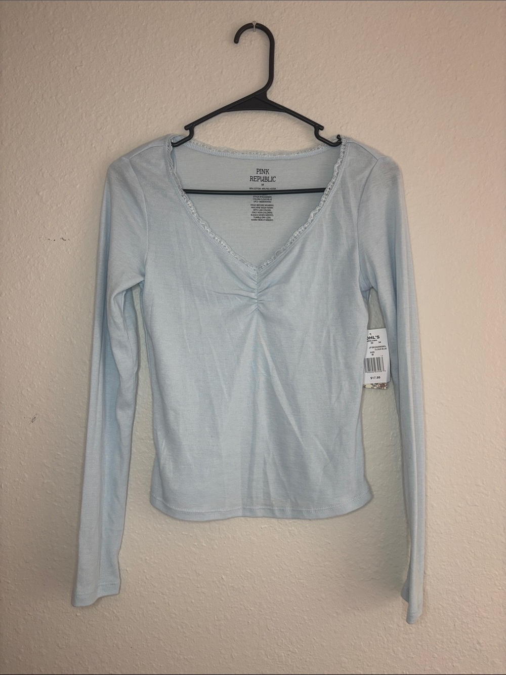 Pink Republic baby blue long sleeve top